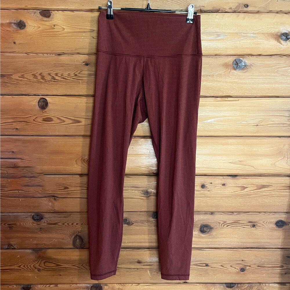 Everlane Perform leggings Grid Maroon Gingham Square Small